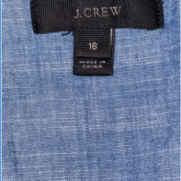 J.Crew Chambray Ruffle Button-Down Blouse - Light Blue - 16 - Picture 4 of 4